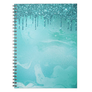 Caderno Espiral Chuva de folhetos lacrimogêneos no mármore de meta
