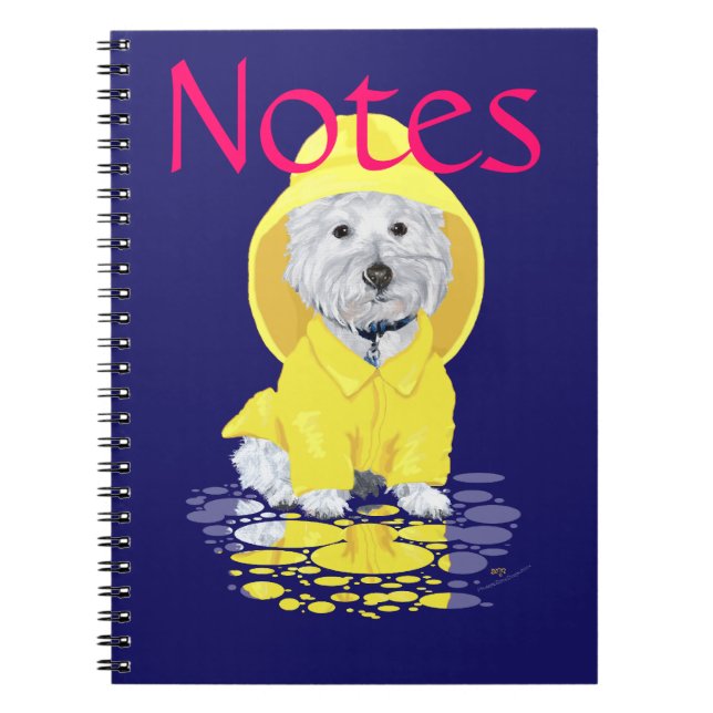 Caderno Espiral Chuvas de Abril do Westie (Frente)