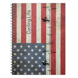 Caderno Espiral Ciclismo, Estrelas e Stripes