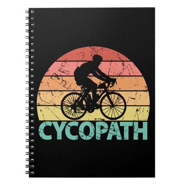 Caderno Espiral Ciclista Engraçado Cycopath Ciclismo (Frente)