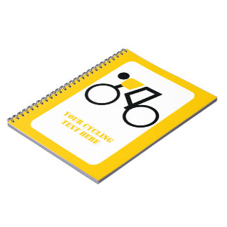 Caderno Espiral Ciclista montando seu costume de bicicleta