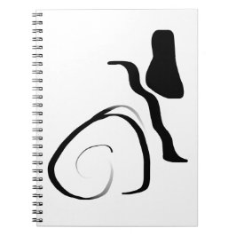 Caderno Espiral Ciclo de rotação: Abstrato preto e branco