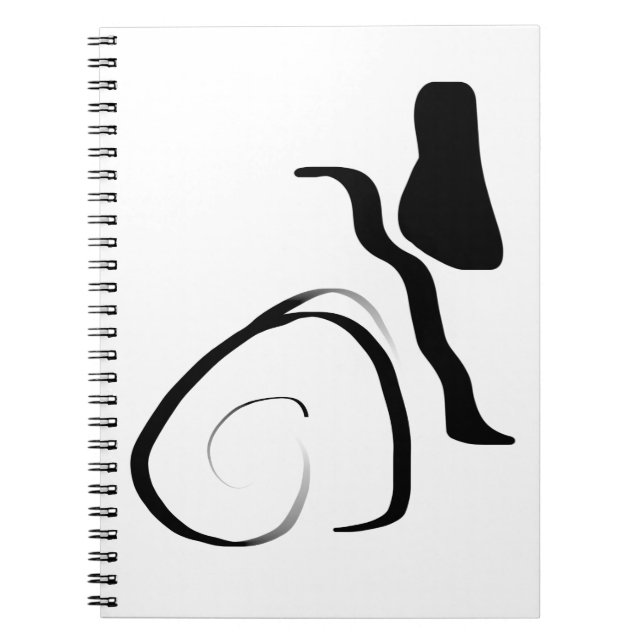 Caderno Espiral Ciclo de rotação: Abstrato preto e branco (Frente)