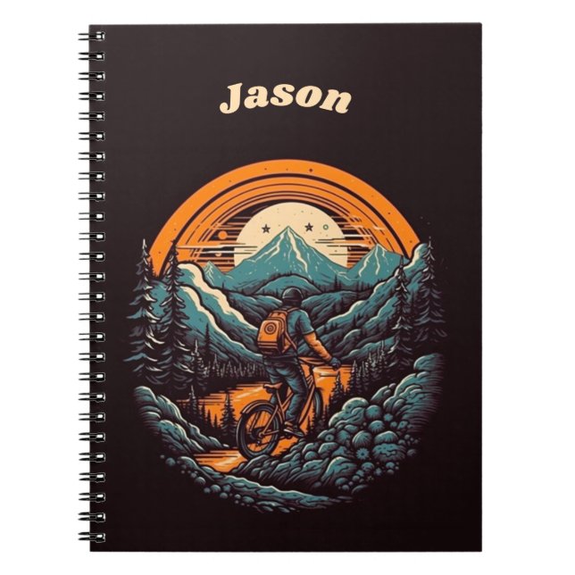 Caderno Espiral Ciclo de vida, retro personalizável (Frente)