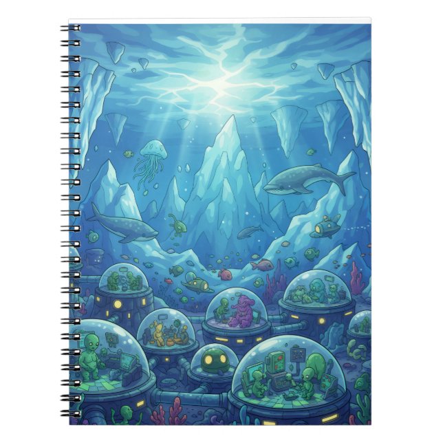 Caderno Espiral Cidade Alienigena Subaquática (Frente)