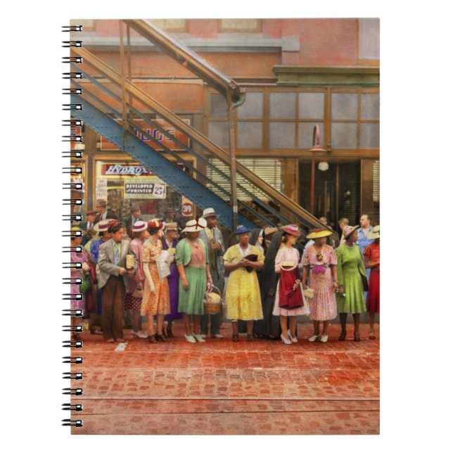 Caderno Espiral Cidade - Chicago - Esperando um bonde 1940 (Frente)