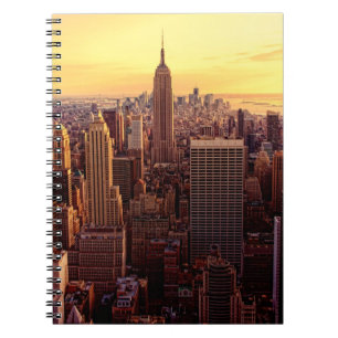 Caderno Espiral Cidade da skyline de New York com estado do