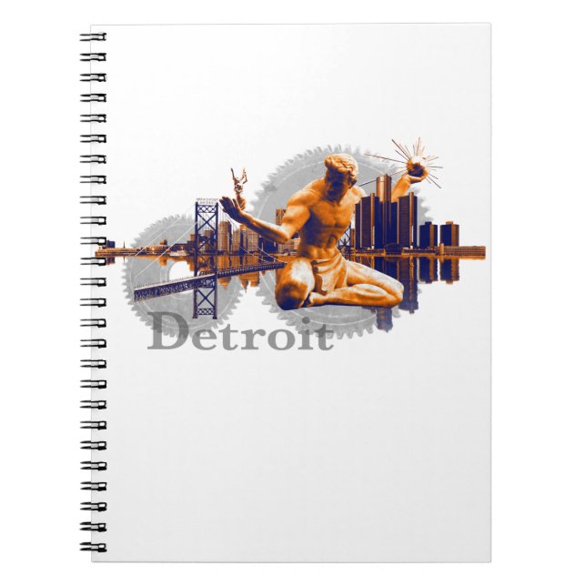Caderno Espiral Cidade de Detroit (Frente)