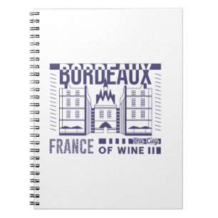 Caderno Espiral Cidade do Vinho de Bordéus França Gráfico