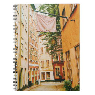 Caderno Espiral Cidade histórica antiga, Gamla Stan, Estocolmo, Su