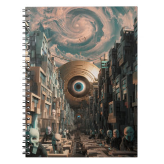 Caderno Espiral Cidade Surreal de Cyberpunk