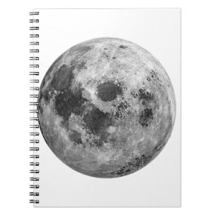 Caderno Espiral Ciência da Astronomia Espacial legal com Lua Cheia