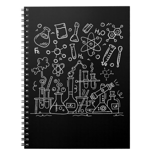 Caderno Espiral Ciência de Equipamentos de Laboratório de Química (Frente)