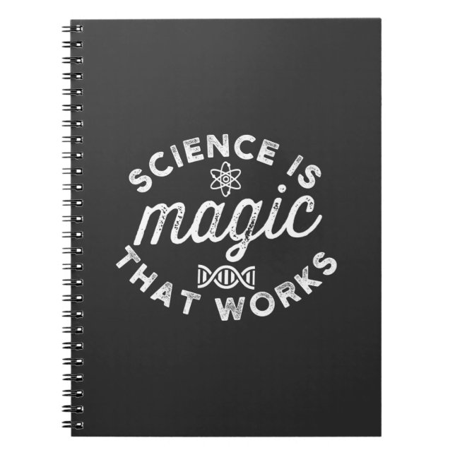 CADERNO ESPIRAL CIÊNCIA É MÁGICA QUE FUNCIONA (Frente)