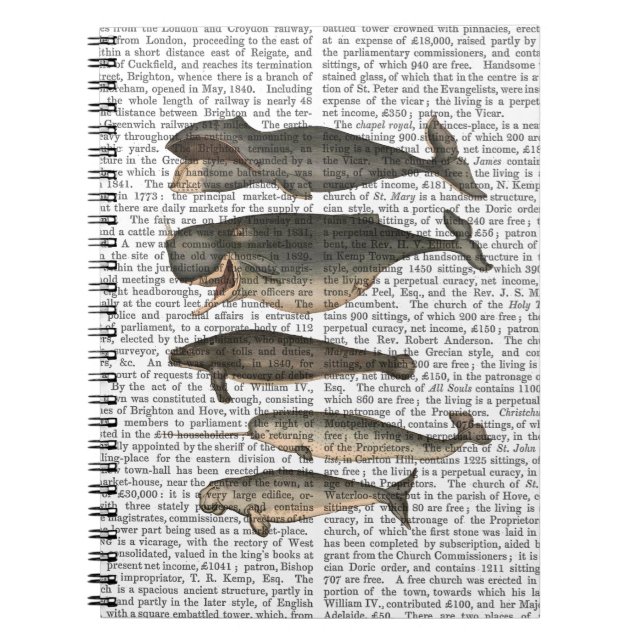 Caderno Espiral Cinco baleias Vintage (Frente)