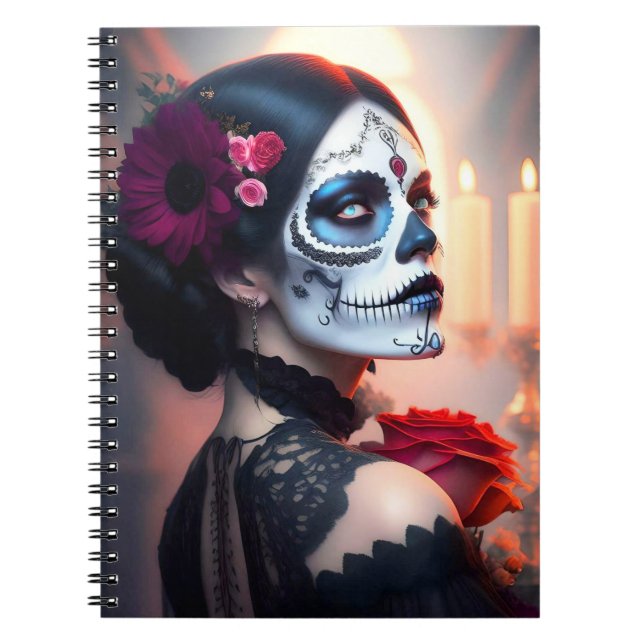 Caderno Espiral Cinco de Mayo Dia da Beleza Morta com Rosa ART (Frente)