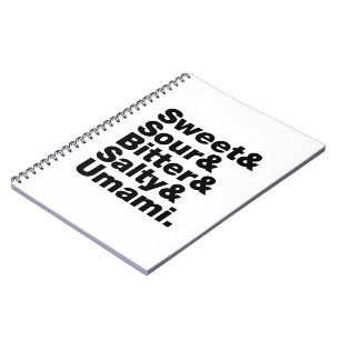 Caderno Espiral Cinco gostos básicos