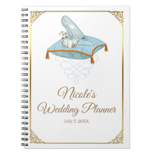 Caderno Espiral Cinderella Glass Slipper Elegante Planner de Casam