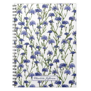 Caderno Espiral Cinto Aquoso Corante Cornflower Monogramas