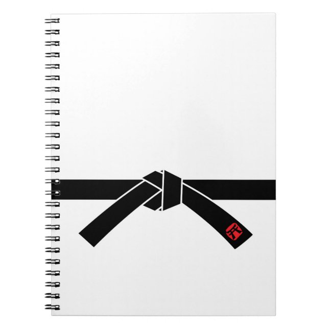 Caderno Espiral Cinturão Negro, Artes Marciais 黒 帯, 武 道 (Frente)