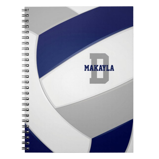 Caderno Espiral cinza azul marinho voleibol masculino (Frente)