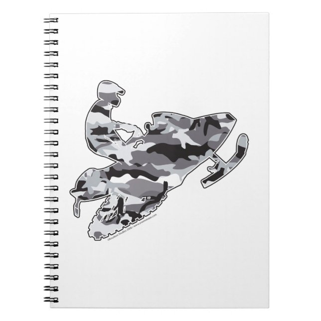 Caderno Espiral Cinza Camoflage Snowmobiler (Frente)