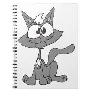 Caderno Espiral Cinza Cat