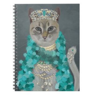 Caderno Espiral Cinza Cat  Adornada Com Bells
