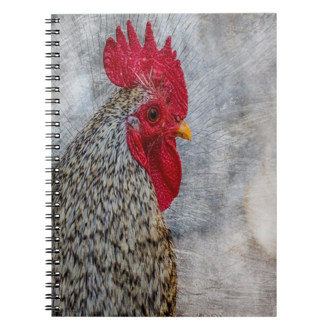 Caderno Espiral Cinza Country Rooster (Frente)