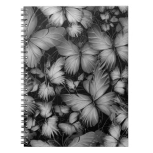 Caderno Espiral Cinza das Borboletas