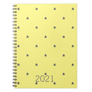 Caderno Espiral Cinza de Padrões de Coração da Porta de Corte A