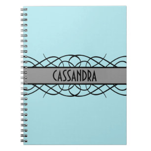 Caderno Espiral Cinza Deco Flourish
