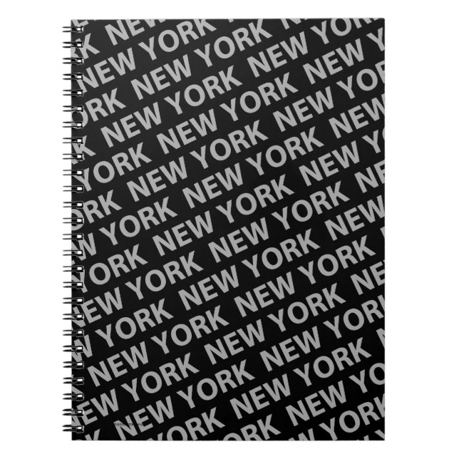 Caderno Espiral Cinza do padrão de Nova York (Frente)