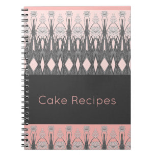 Caderno Espiral Cinza E Designer De Artéria Rosa