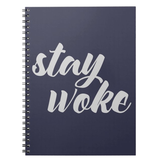 Caderno Espiral Cinza Keep Woke (Frente)