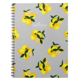 Caderno Espiral Cinza Luminosa Design Chic Lemon