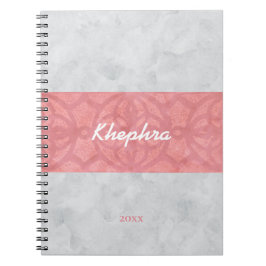 Caderno Espiral Cinza rosa-rosa-roxo Nome de Água e Ano