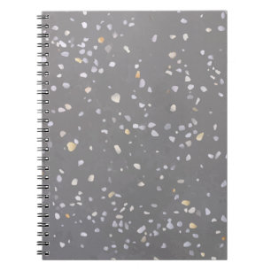 Caderno Espiral Cinza Terrazzo Stone