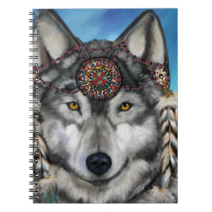Caderno Espiral Cinza Wolf