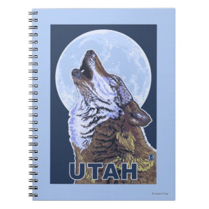 Caderno Espiral Cinza Wolf HowlingUtah