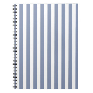 Caderno Espiral Cinzas azuis e tiras de doces brancos
