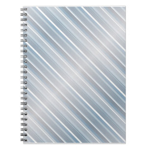 Caderno Espiral cinzas com na moda striped azul