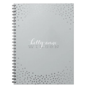 Caderno Espiral Cinzas de prata da mini neve GLAMOROSO À MODA dos