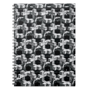 Caderno Espiral Cinzas e cruz negra