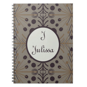 Caderno Espiral Cinzas Geométricas de Seta Boho Personalizadas