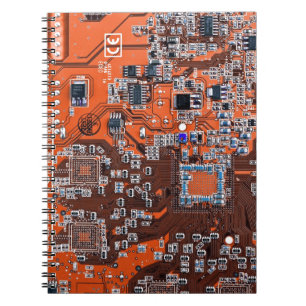 Caderno Espiral Circuito Impresso Conjunto PCB Circuito Laranja Co