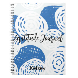 Caderno Espiral Círculo Azul e Branco Personalizado loops Diário G