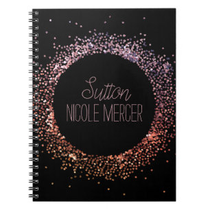 Caderno Espiral Círculo de Brilho Rosa