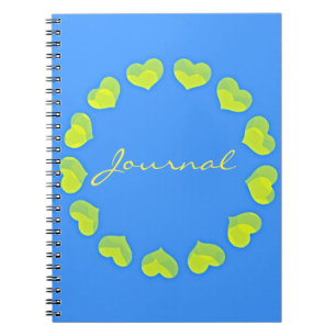 Caderno Espiral Círculo de Corações no Bloco de Notas do Diári