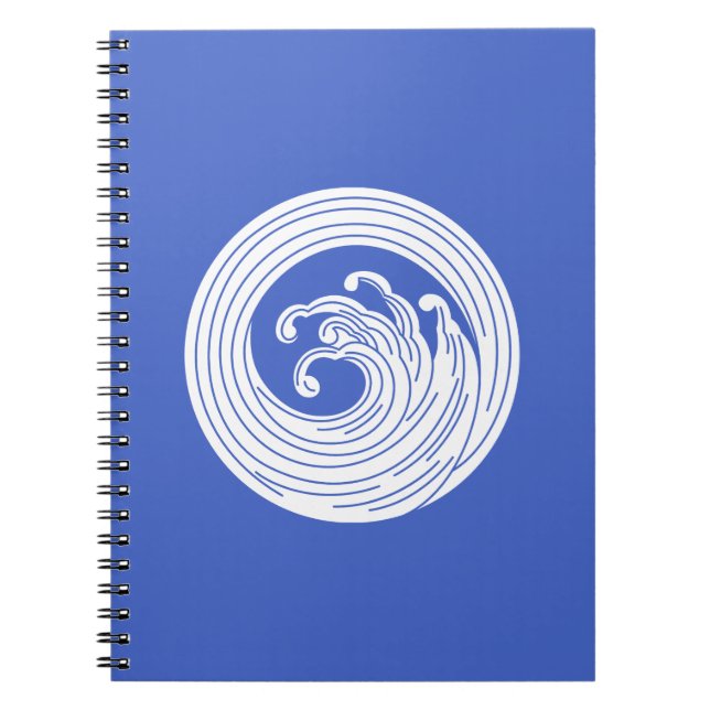 Caderno Espiral Círculo de onda em turbilhão (Frente)